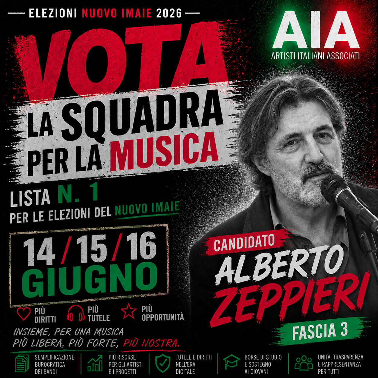 Alberto Zeppieri candidato La Squadra per la Musica