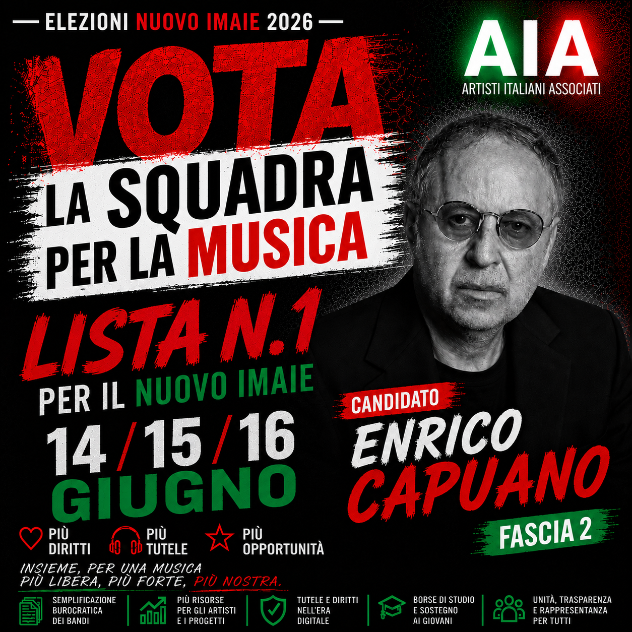 Enrico Capuano candidato La Squadra per la Musica Fascia 2