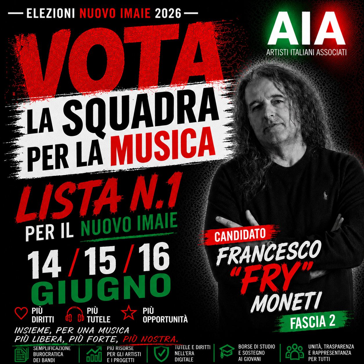 Francesco Fry Moneti candidato La Squadra per la Musica Fascia 2