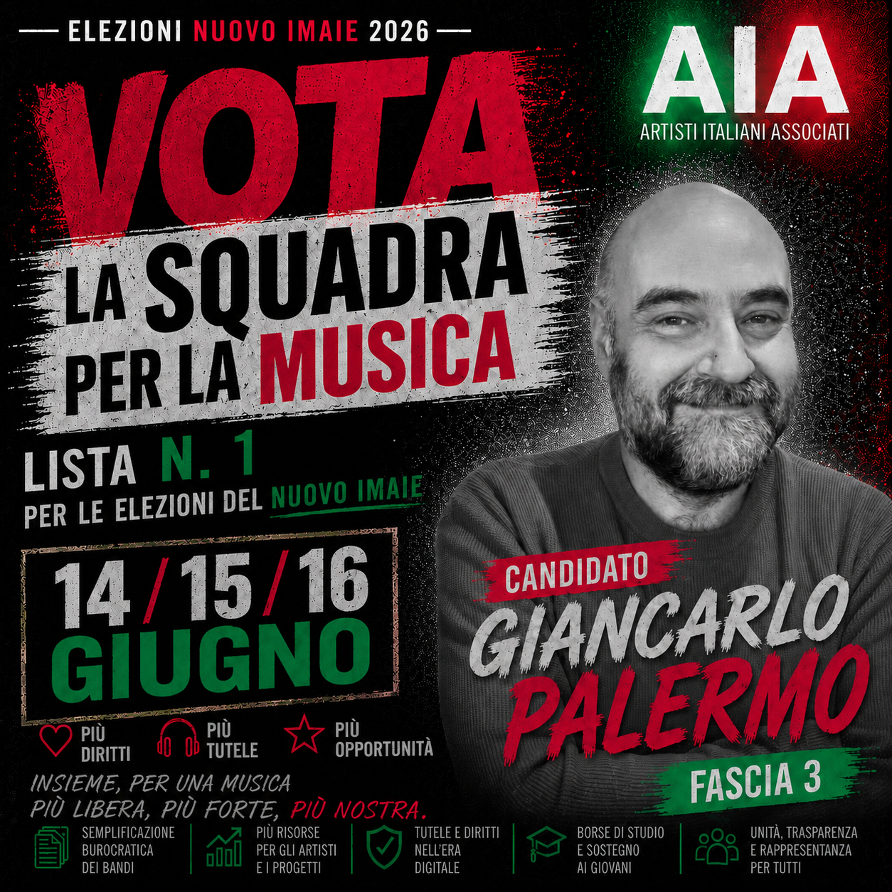 Giancarlo Palermo candidato La Squadra per la Musica