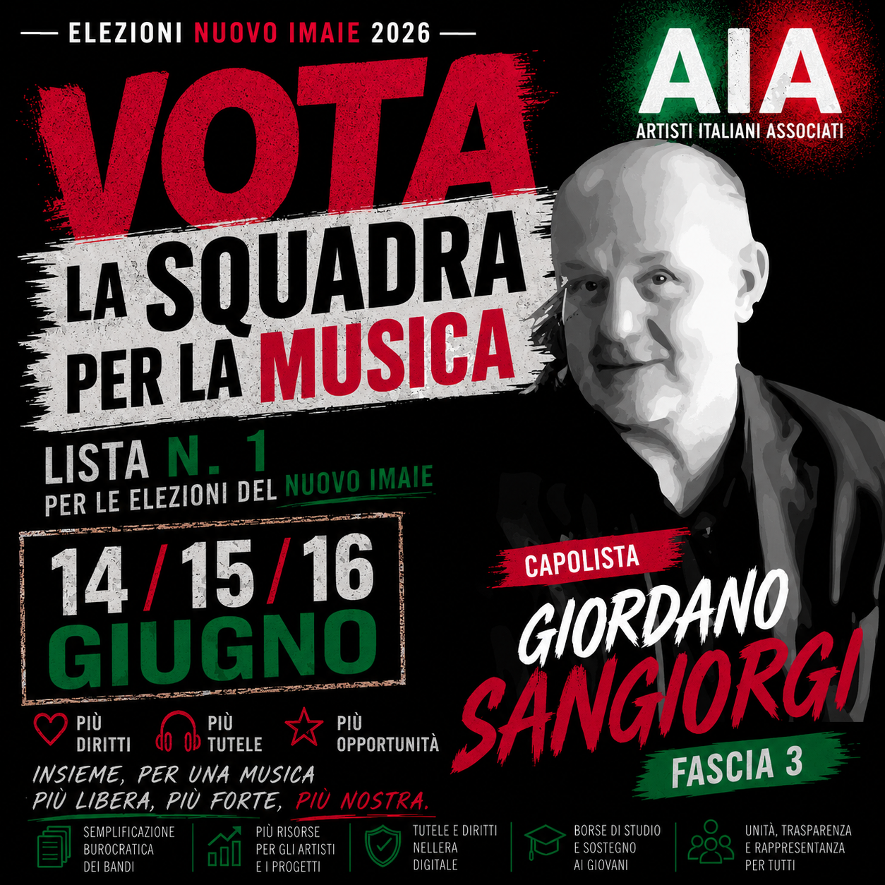 Giordano Sangiorgi candidato La Squadra per la Musica