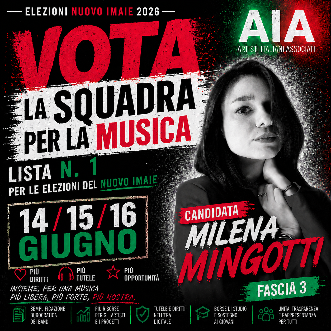 Milena Mingotti candidata La Squadra per la Musica