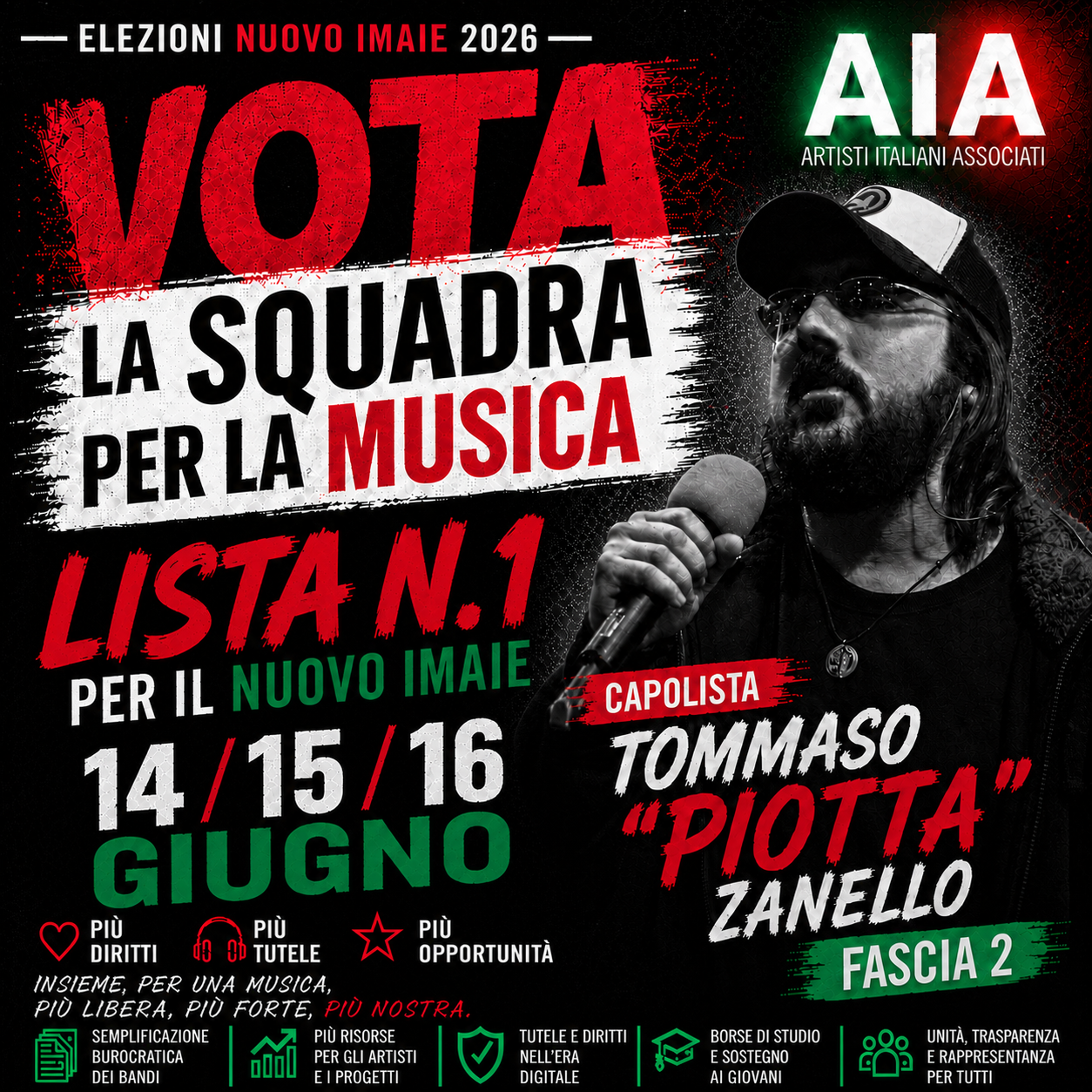 Tommaso Piotta Zanello candidato La Squadra per la Musica Fascia 2